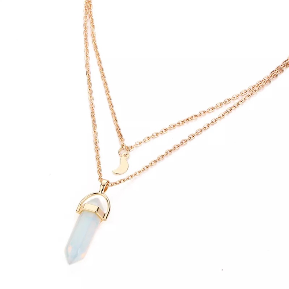 Multi-layer Crystal Quartz Necklace - Picture 4 of 7